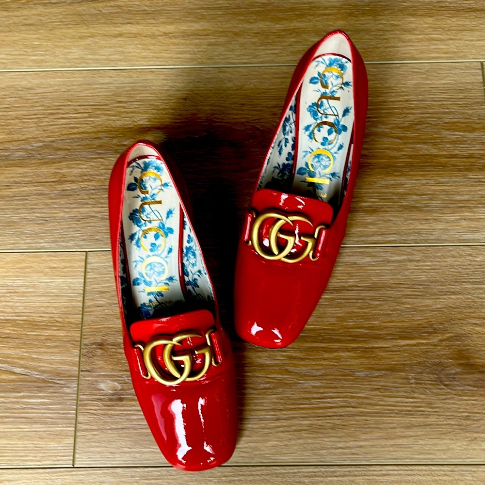 Gucci Red Pantene 55mm Victoire Pump - perfect condition